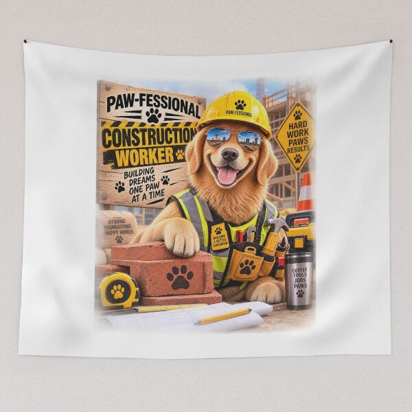 Item preview, Funny Dog Construction Worker – PAW-FESSIONAL Builder Gift designed and sold by TeeVibeHaus.