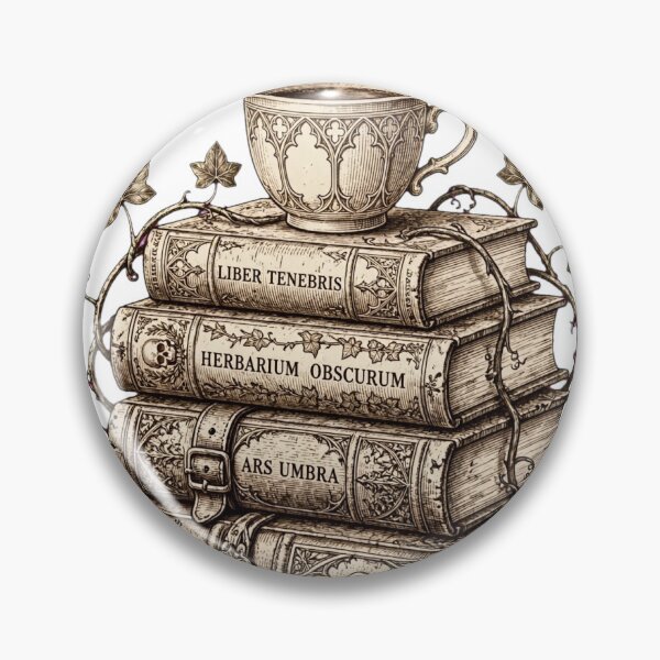 Item preview, Gothic Dark Academia Books & Coffee - Vintage Botanical Bookworm Illustration designed and sold by Htkester1.