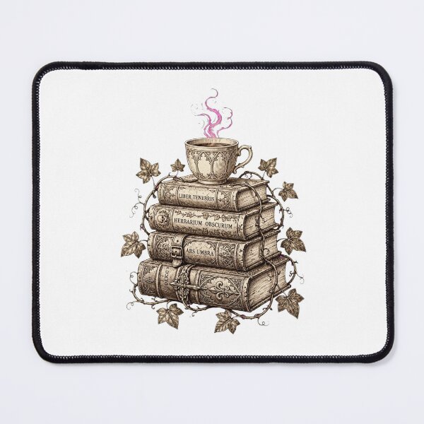 Item preview, Gothic Dark Academia Books & Coffee - Vintage Botanical Bookworm Illustration designed and sold by Htkester1.