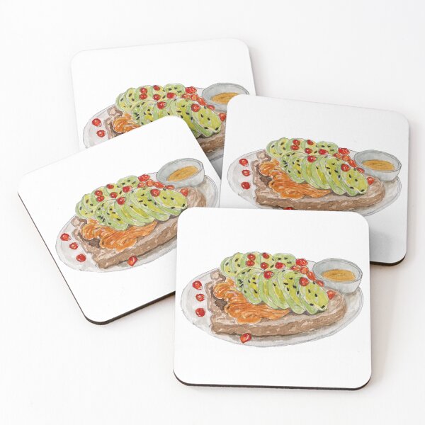 Item preview, Avocado Toast Watercolor – Cute Breakfast & Brunch Food Illustration designed and sold by Qualali Studio.