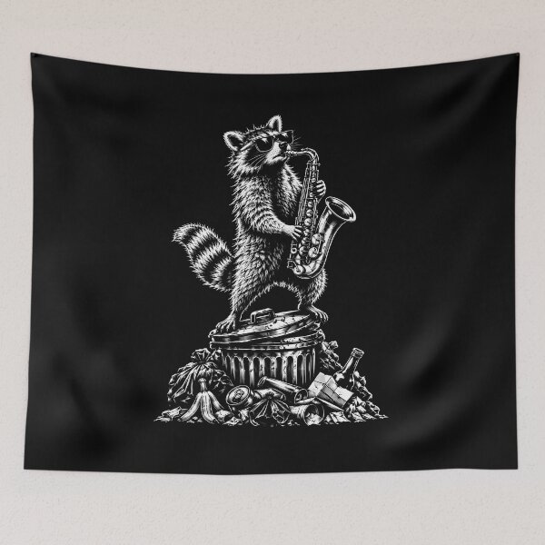 Item preview, Funny Raccoon Playing Saxophone designed and sold by gunaone-design.