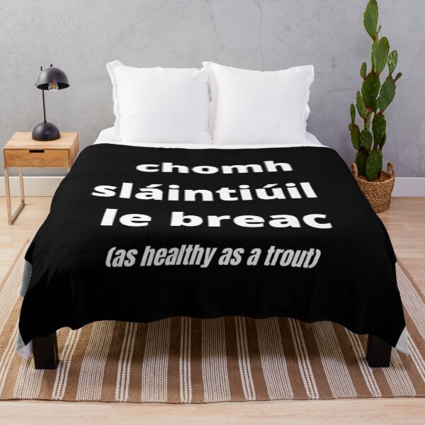 Item preview, chomh sláintiúil le breac (as healthy as a trout) - Black + White text + trans designed and sold by fishpressink.