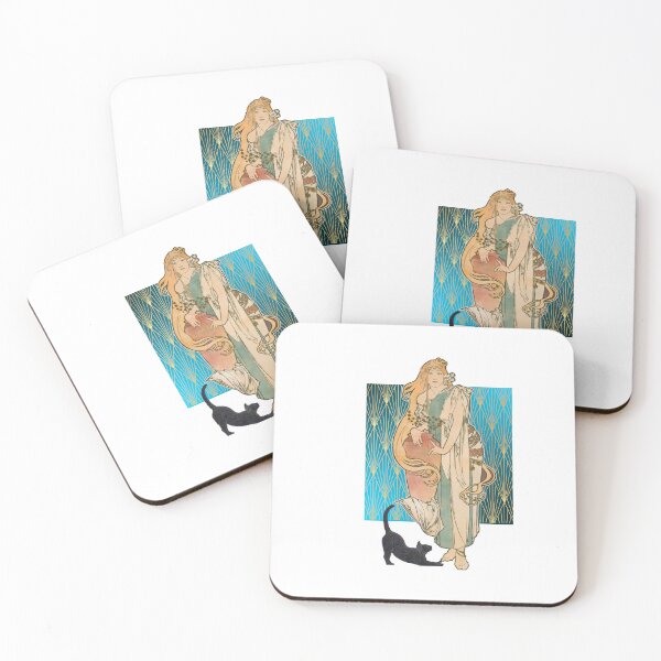 Item preview, Art nouveau and cat designed and sold by Strangestory.