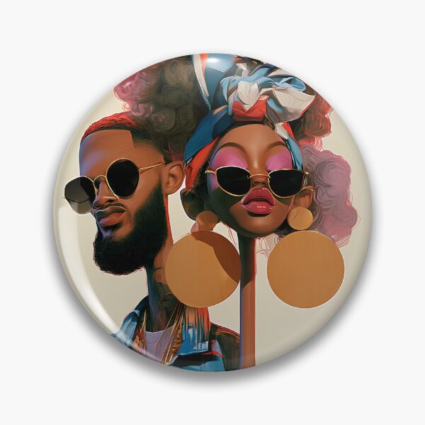 Item preview, Just Us | Beautiful Black Love Couple A.I. Art designed and sold by Oh-So-Dope-Co.
