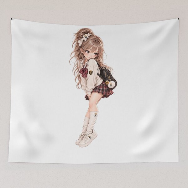 Item preview, Anime Schoolgirl with Backpack designed and sold by GRFORA.