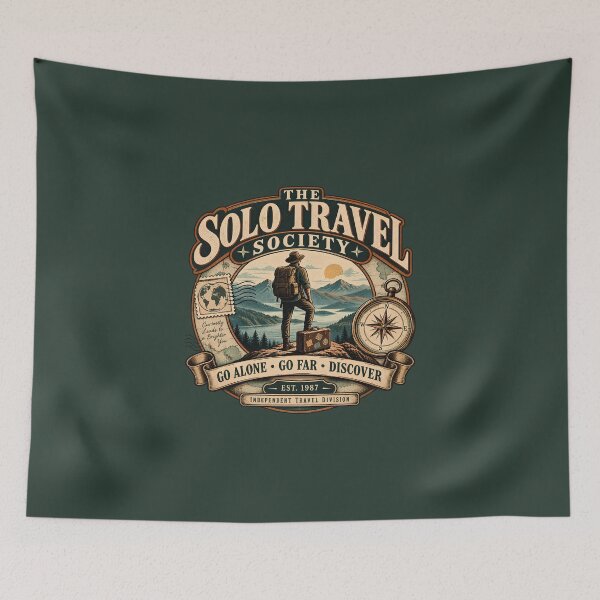 Item preview, Solo Travel Society Vintage Travel Emblem designed and sold by goldzilla.studio.