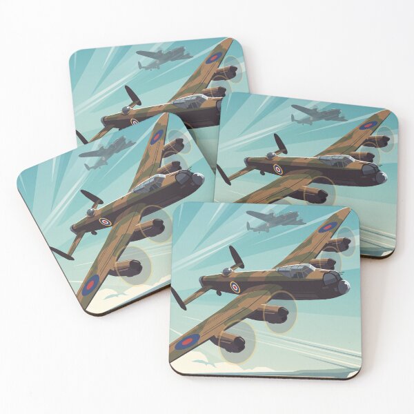 Item preview, RAF Lancaster Bomber Banking Vector Illustration designed and sold by Airpower Art.