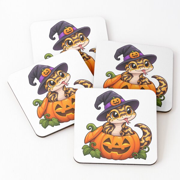 Item preview, Cute Halloween Snake in Pumpkin – Kawaii Reptile & Exotic Animal Design designed and sold by Bettybee00.