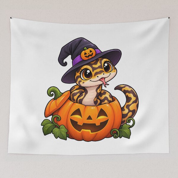 Item preview, Cute Halloween Snake in Pumpkin – Kawaii Reptile & Exotic Animal Design designed and sold by Bettybee00.