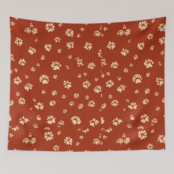 Item preview, Red Paw Print Pattern- Cute Cream Paws on Red Background Seamless  designed and sold by LC&LCPlatform.