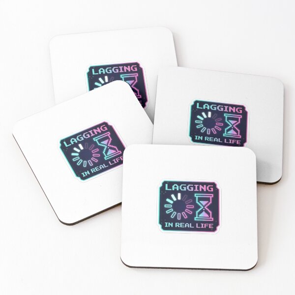 Item preview, Lagging In Real Life – Pixel loading icon / hourglass graphic with neon outline designed and sold by littleearty.