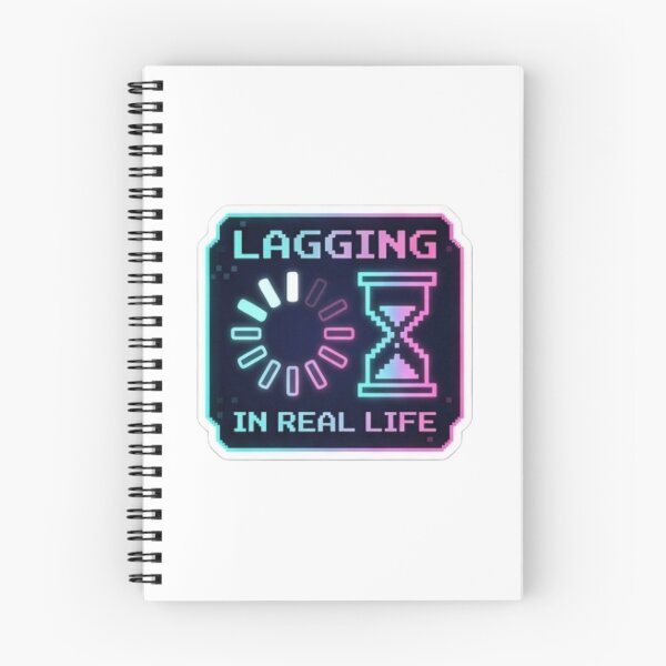 Item preview, Lagging In Real Life – Pixel loading icon / hourglass graphic with neon outline designed and sold by littleearty.