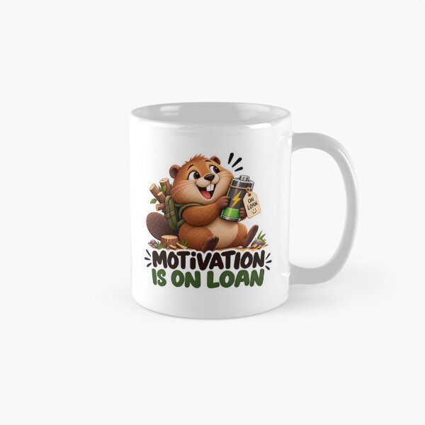 Item preview, Motivation Is On Loan – Funny Beaver Productivity Humor Sticker designed and sold by biomood.