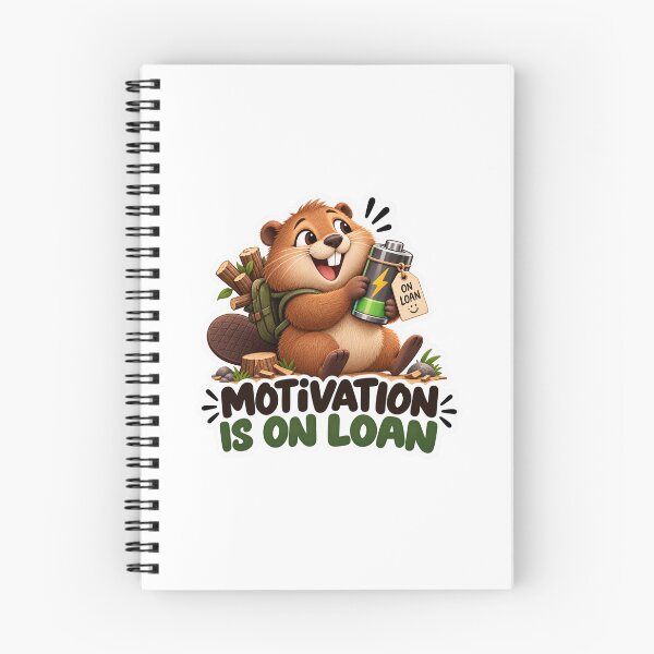 Item preview, Motivation Is On Loan – Funny Beaver Productivity Humor Sticker designed and sold by biomood.