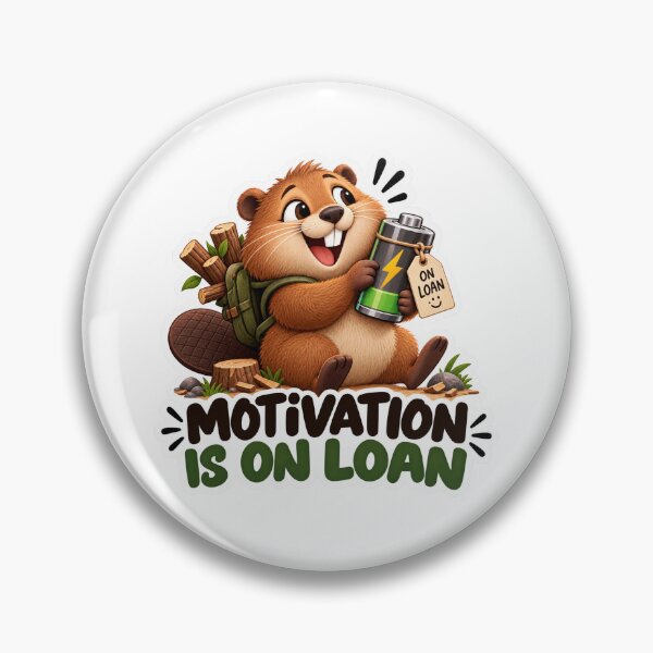 Item preview, Motivation Is On Loan – Funny Beaver Productivity Humor Sticker designed and sold by biomood.