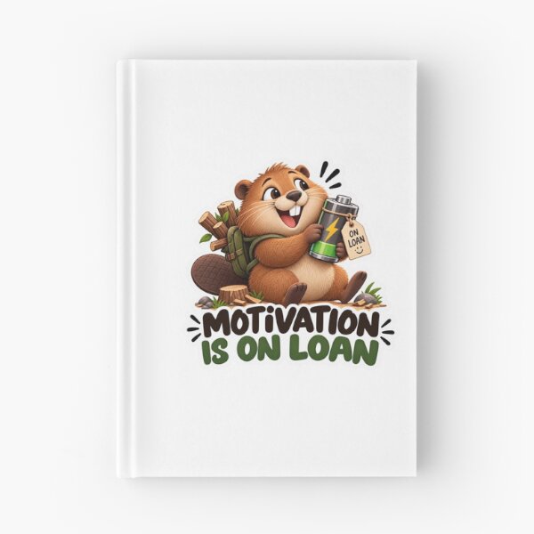 Item preview, Motivation Is On Loan – Funny Beaver Productivity Humor Sticker designed and sold by biomood.