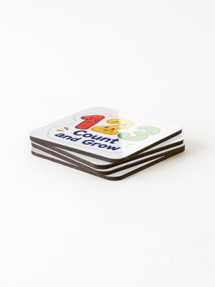 Thumbnail 4 of 5, Coasters (Set of 4), Cute Numbers Count and Grow Learning Design designed and sold by LearnFunStore.