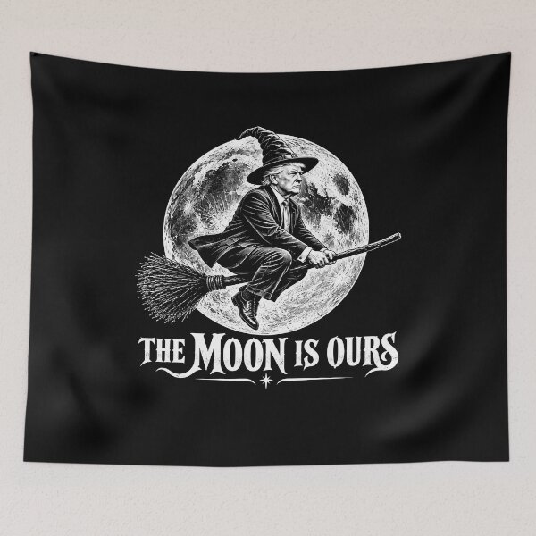 Item preview, The Moon Is Ours Funny Halloween Witch Trump Moon designed and sold by gunaone-design.