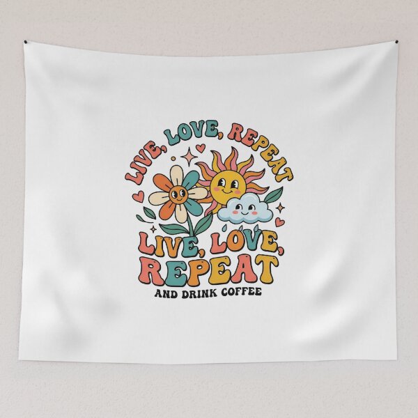 Item preview, life, love, repeat and drink coffee designed and sold by decimalades.