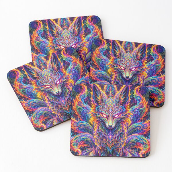 Item preview, Psychedelic Kitsune Fox Colorful Art designed and sold by hyperbeast store.