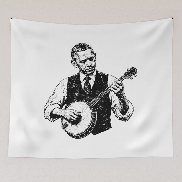 Item preview, Obama Playing Banjo designed and sold by gunaone-design.
