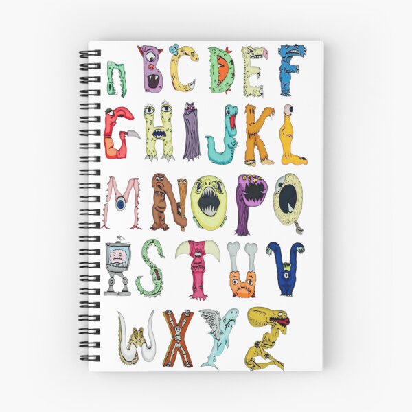 Item preview, Cute Monster Alphabet Letters ABC Typography Art designed and sold by DailyDoodlesBySumbul.