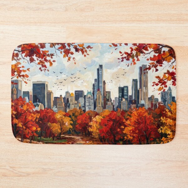 Item preview, Manhattan Skyline in Autumn designed and sold by RedPeaStudio.