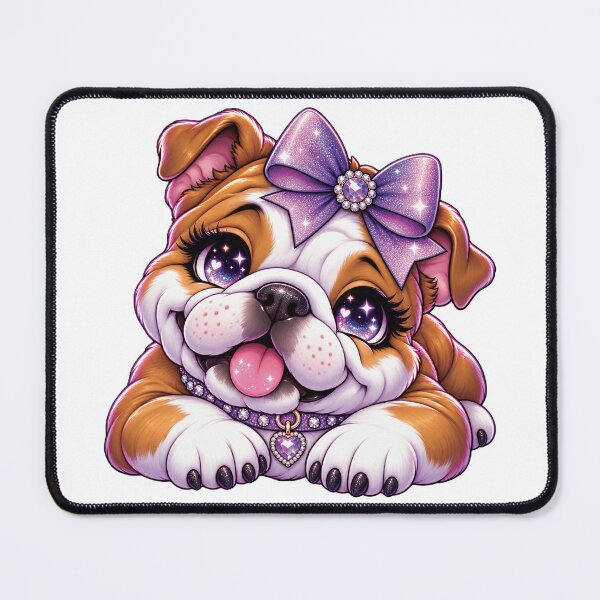 Item preview, Purple Glam Chibi Bulldog Puppy designed and sold by Arlinda's Flavour.