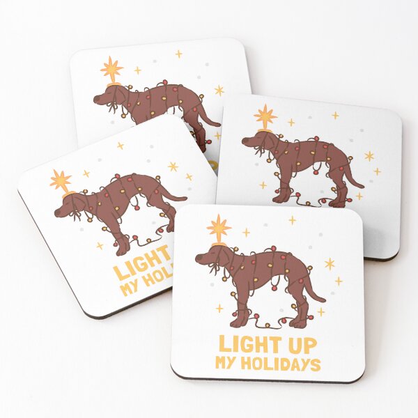 Item preview, Cute Dog tangled in Christmas Lights with Star designed and sold by monkik.