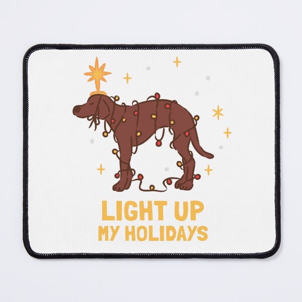 Item preview, Cute Dog tangled in Christmas Lights with Star designed and sold by monkik.
