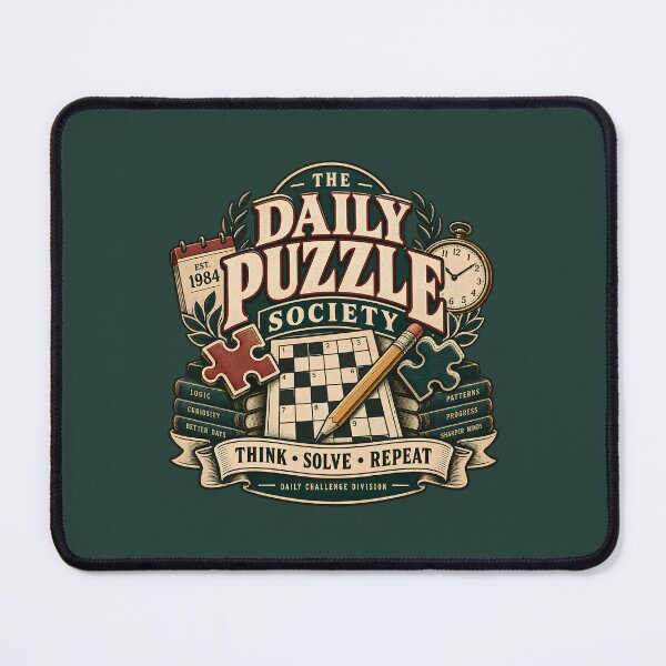 Item preview, The Daily Puzzle Society Vintage Puzzle Club designed and sold by goldzilla.studio.