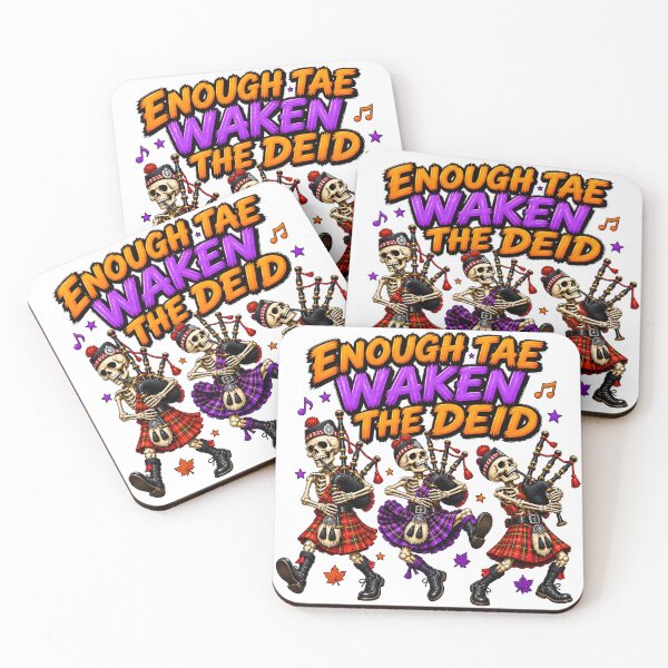 Item preview, Scottish Skeleton Bagpipers Halloween - Enough to Waken the deid! designed and sold by SMalcolmDesigns.