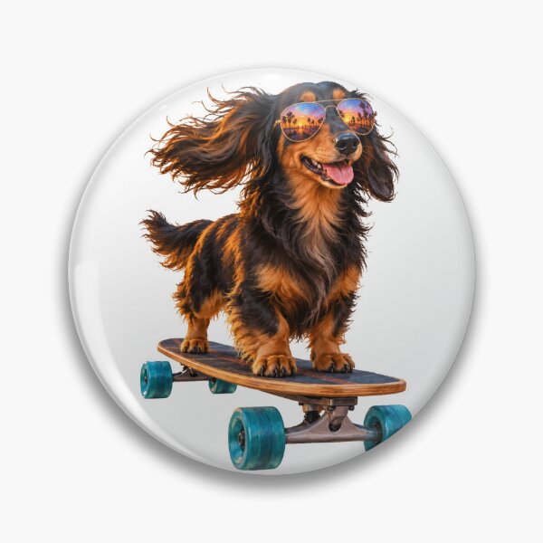 Item preview, Sunset Rider – Long-Haired Dachshund at Venice Beach designed and sold by Russell Thorne.