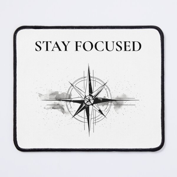 Item preview, Stay Focused - Minimalist Black Compass Motivational Quote designed and sold by emiliacreations.