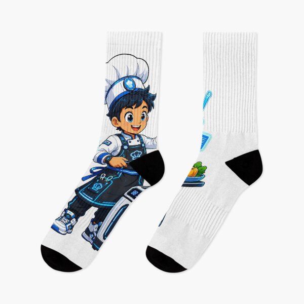 Item preview, Futuristic Little Chef Cooking with Smart Tech and Hologram Recipe Vector Design designed and sold by Nubian Style.