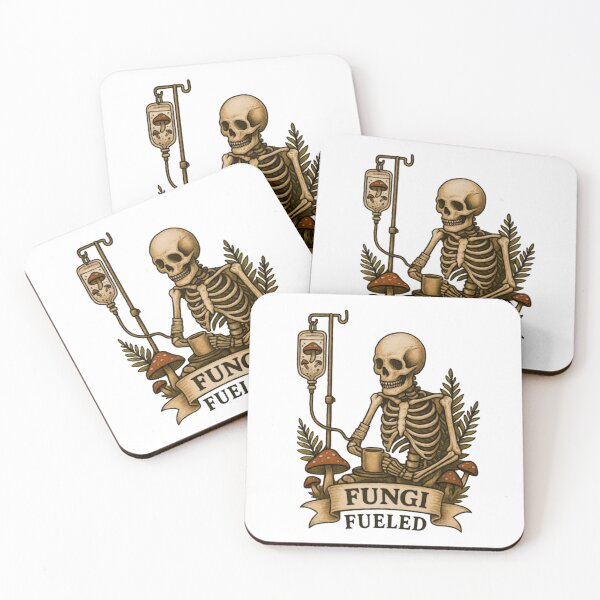 Item preview, Fungi Fueled Skeleton Coffee Break designed and sold by DustyCuriositie.
