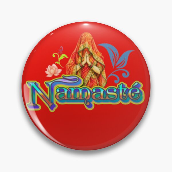 Item preview, Namasté Indian Greeting Lotus Woman Folded Hands Typography Art designed and sold by Miheerala.