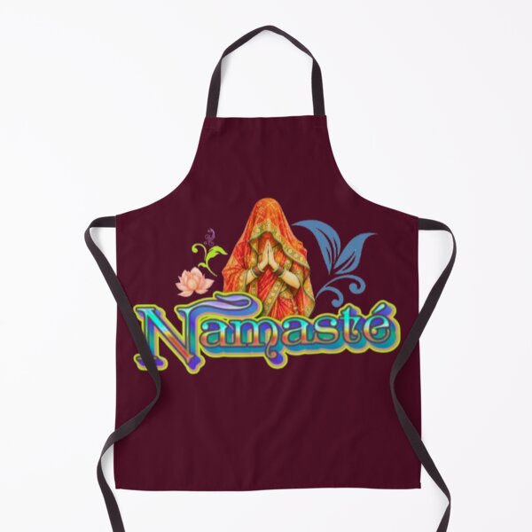 Item preview, Namasté Indian Greeting Lotus Woman Folded Hands Typography Art designed and sold by Miheerala.