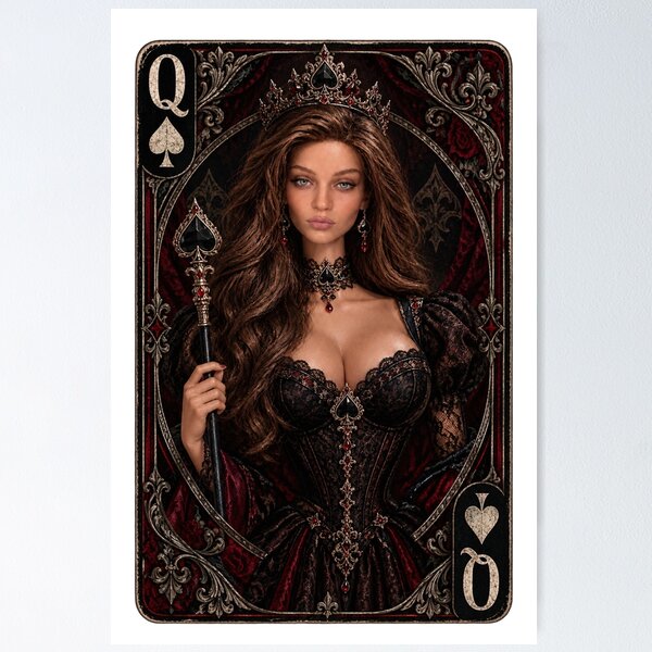 Item preview, Queen of Spades Gothic Dark Fantasy designed and sold by Moxie-Cat-Universe.