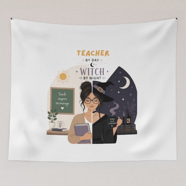 Item preview, Teacher By Day, Witch By Night designed and sold by Fantasy Football Company.