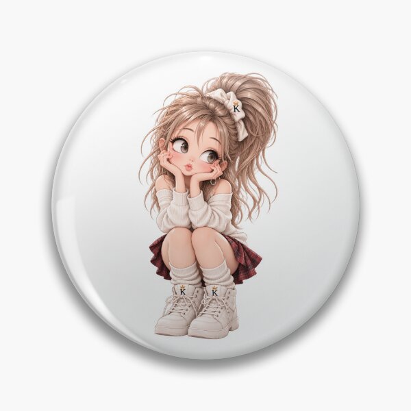 Item preview, Cute Anime Girl Sitting Pose designed and sold by GRFORA.