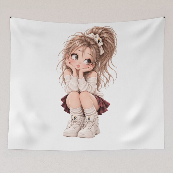 Item preview, Cute Anime Girl Sitting Pose designed and sold by GRFORA.