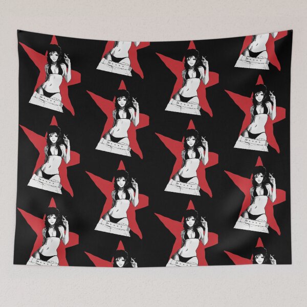 Item preview, Cyberpunk Red Retro Star Anime Girl Y2K Gothic Grunge designed and sold by Glow-Paw-Studio.