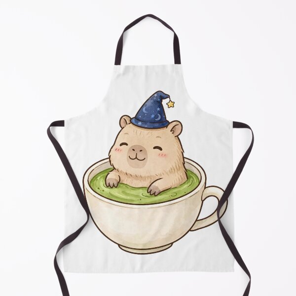 Item preview, Capybara Wizard in Matcha Tea - Cute Capybara Sticker - Kawaii Witchy designed and sold by Htkester1.