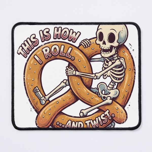 Item preview, Skeleton Hugging an Oversized Pretzel designed and sold by MisteryDesigner.