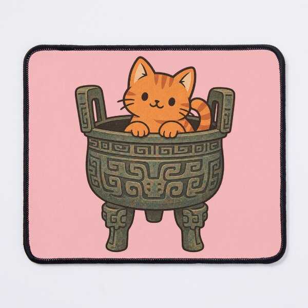 Item preview, Cute Chinese Bronze Ding Cat – Ancient China Kawaii Cat designed and sold by MythoWorldddd.