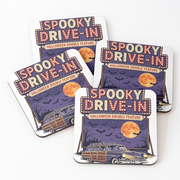 Item preview, Spooky Drive-In — Halloween Double Feature Retro Theater Shirt designed and sold by To Err Is Human.