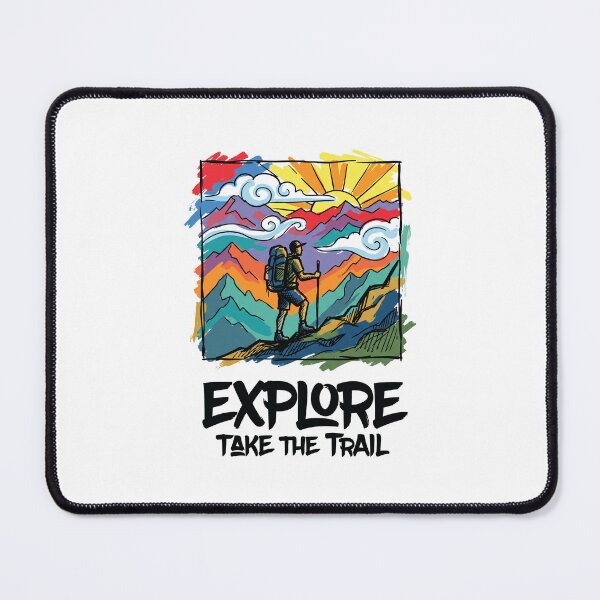 Item preview, Solo Hiker Mountain Trail Adventure Art Print designed and sold by Merch by Das Design Studio.