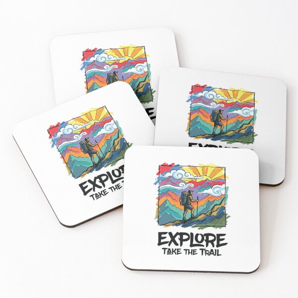 Item preview, Solo Hiker Mountain Trail Adventure Art Print designed and sold by Merch by Das Design Studio.