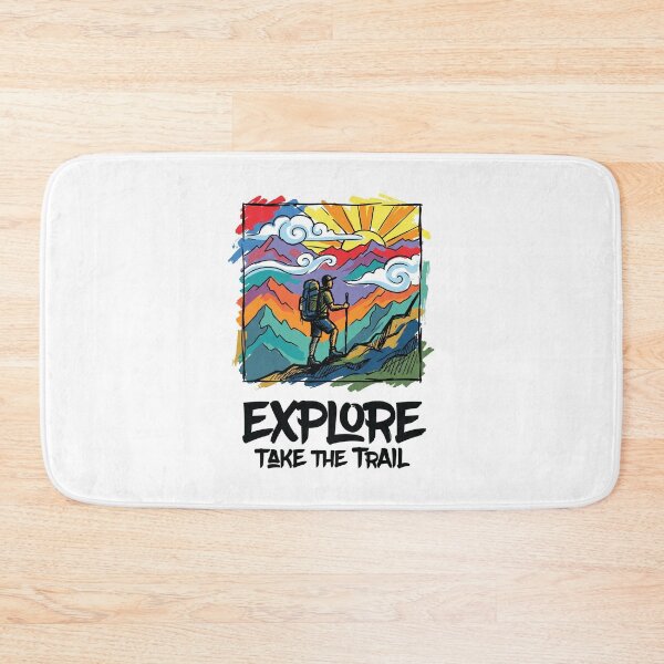 Item preview, Solo Hiker Mountain Trail Adventure Art Print designed and sold by Merch by Das Design Studio.
